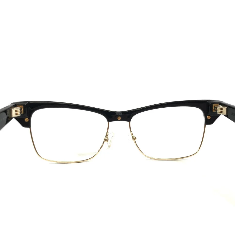 Bottega Veneta Eyeglasses Frames BV1100O 001 Black Shiny Gold Cat Eye 52-15-140
